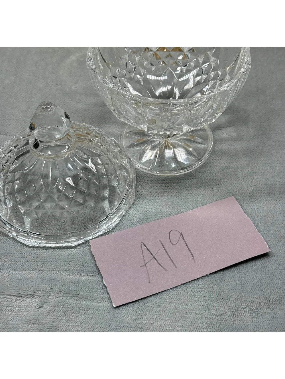 Cristal d'Arques Longchamp 24% Lead Crystal Covered Candy Dish with Lid France